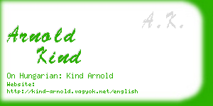 arnold kind business card